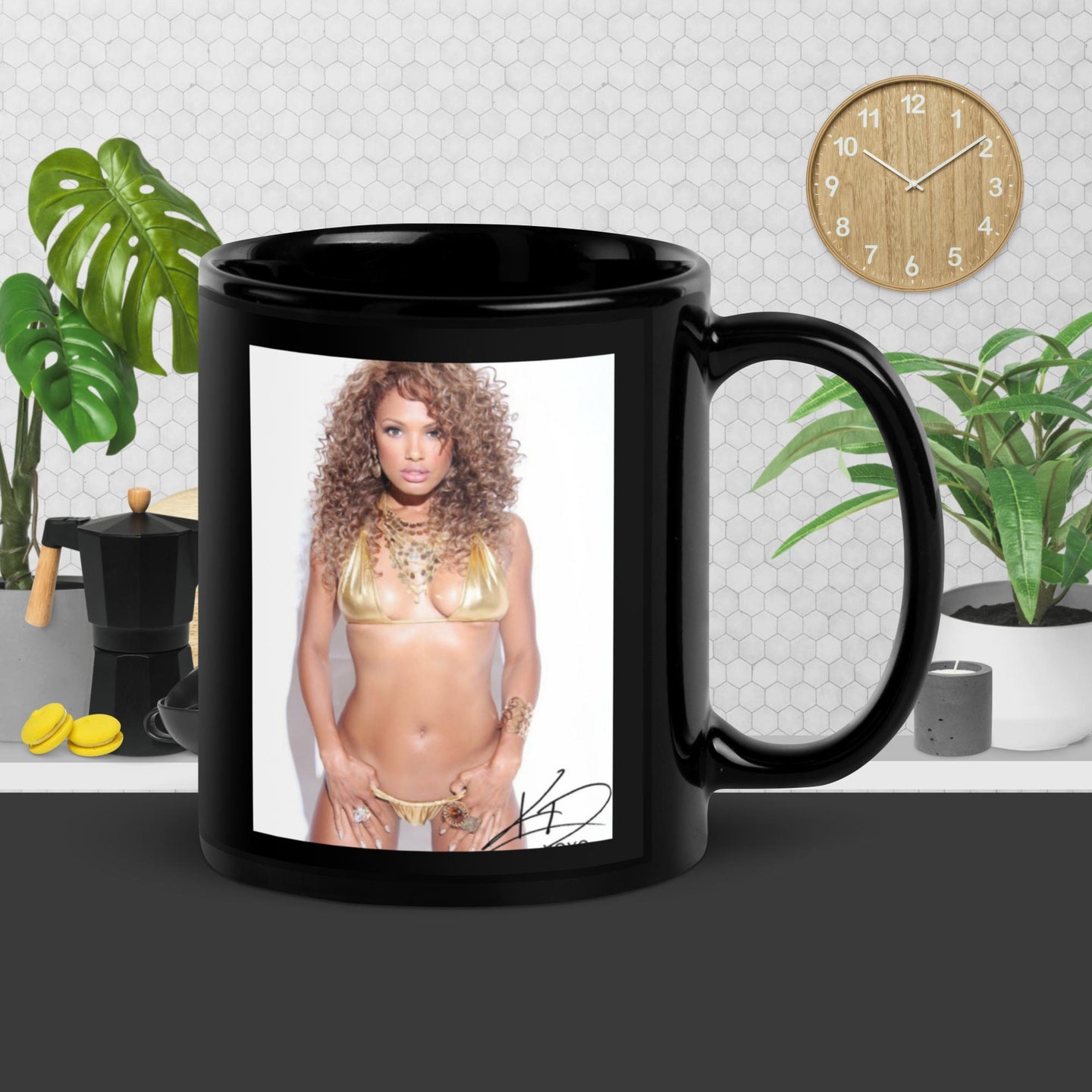 SEXY SIPPIN Black Glossy Mug